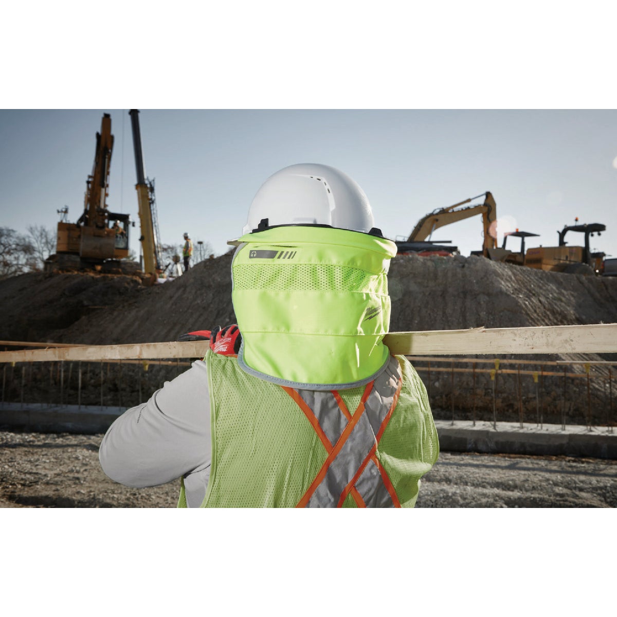 Milwaukee Bolt Hi-Vis Yellow Nylon Hard Hat Sunshade with 50+UPF UV Protection Image 2