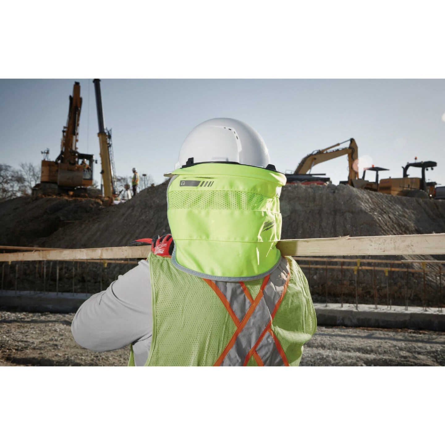 Milwaukee Bolt Hi-Vis Yellow Nylon Hard Hat Sunshade with 50+UPF UV Protection Image 2