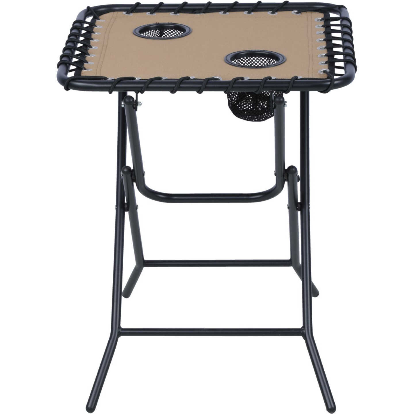 Outdoor Expressions Tan 18 In. Square Steel Folding Side Table Image 1
