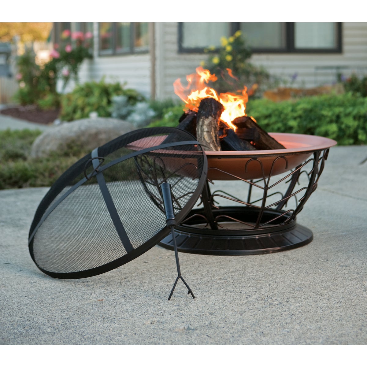 Outdoor Expressions 30 In. Coppertone Round Steel Fire Pit Image 2