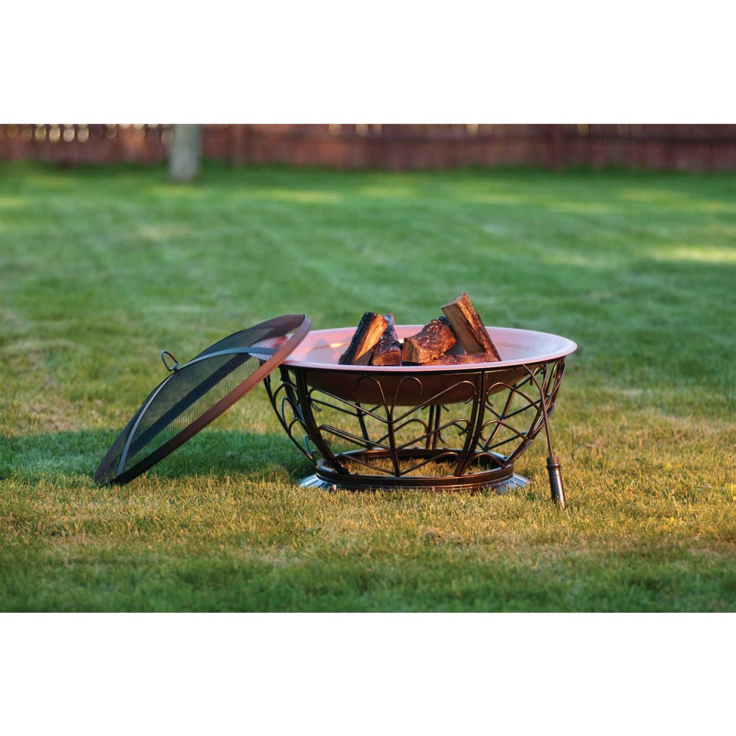 Outdoor Expressions 30 In. Coppertone Round Steel Fire Pit Image 3