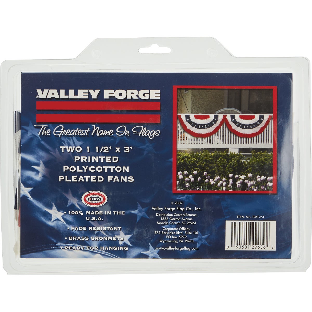 Valley Forge 1.5 Ft. W. x 3 Ft. L. Polycotton Fan Flag Bunting (2-Pack)