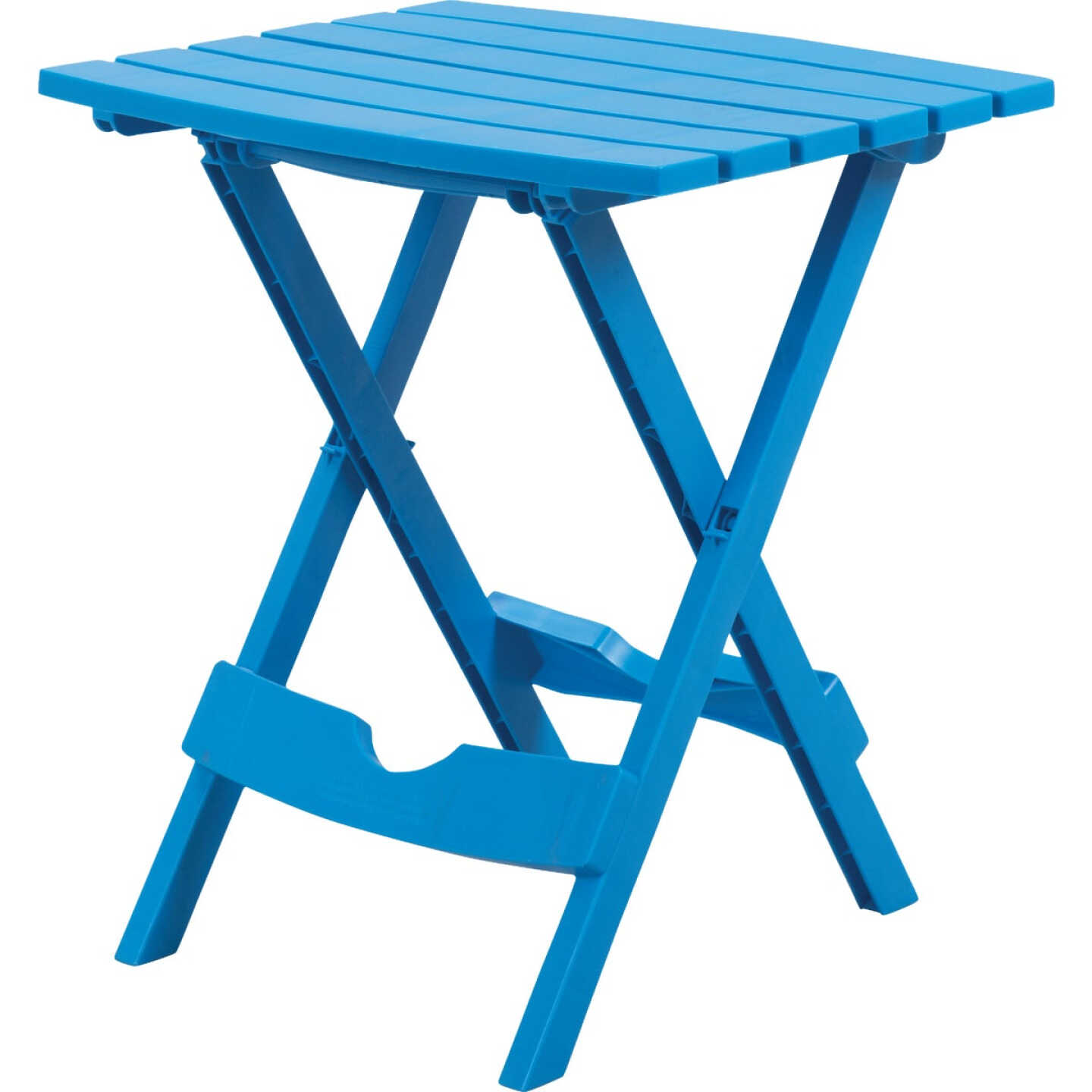 Adams Quik-Fold Blue 15 In. x 17.5 In. Rectangle Resin Folding Side Table Image 1