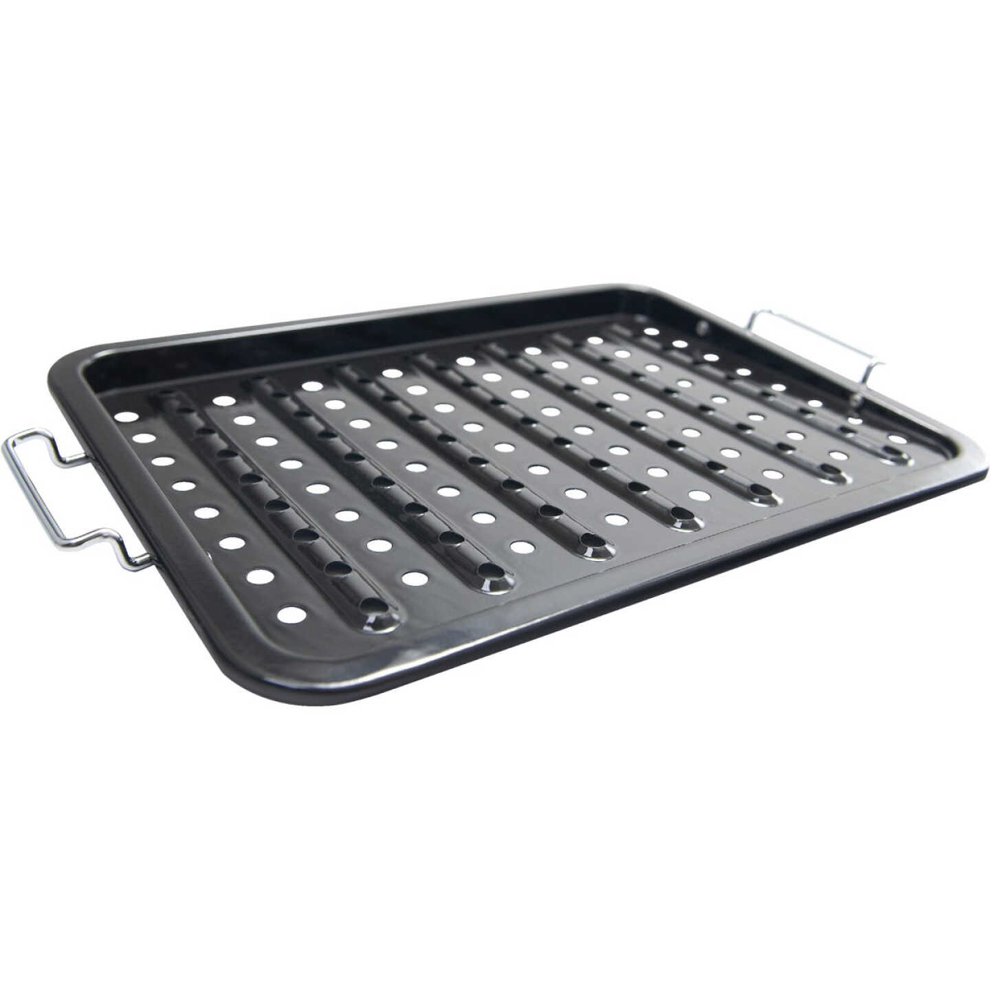 GrillPro 11 In. W. x 16 In. L. Porcelain Coated Stainless Steel Grill Topper Tray Image 1
