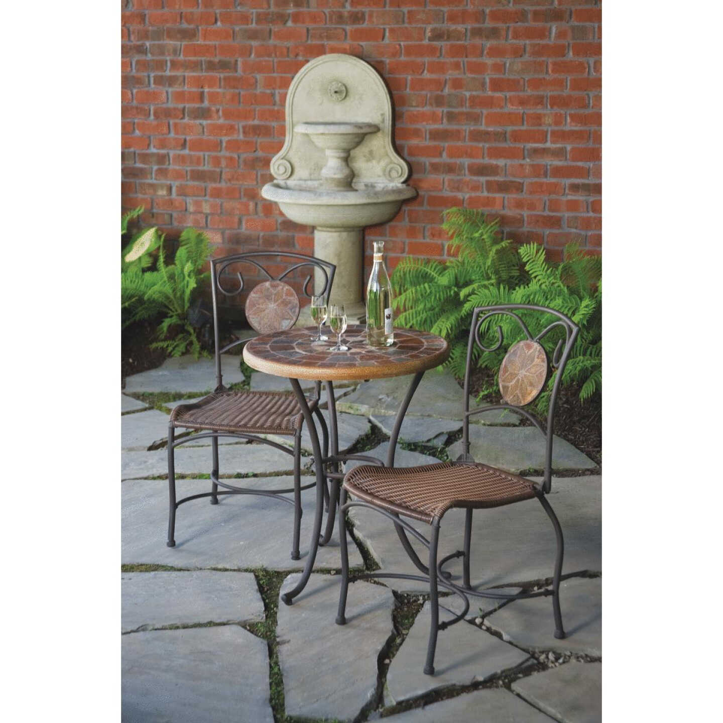 Mosaic 3-Piece Bistro Set With Wicker Seats Image 9