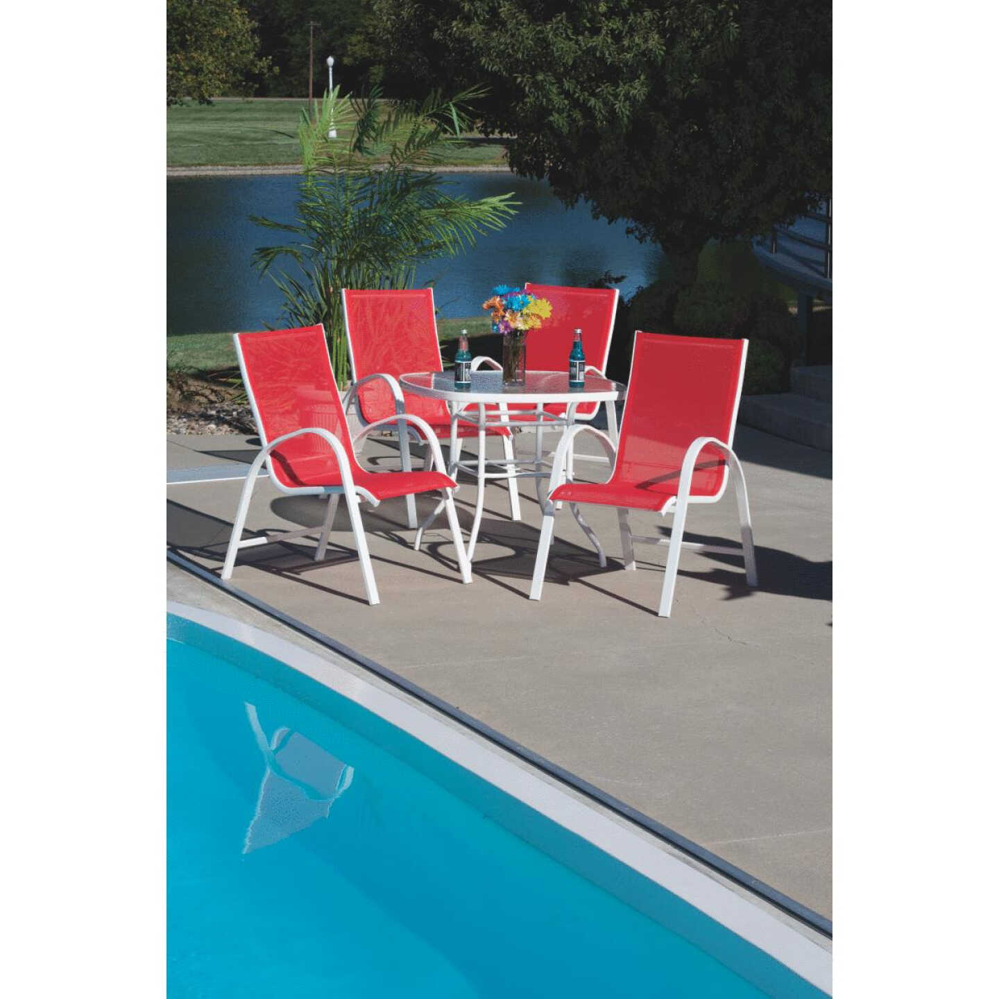 34" WHITE SQUARE TABLE Image 3