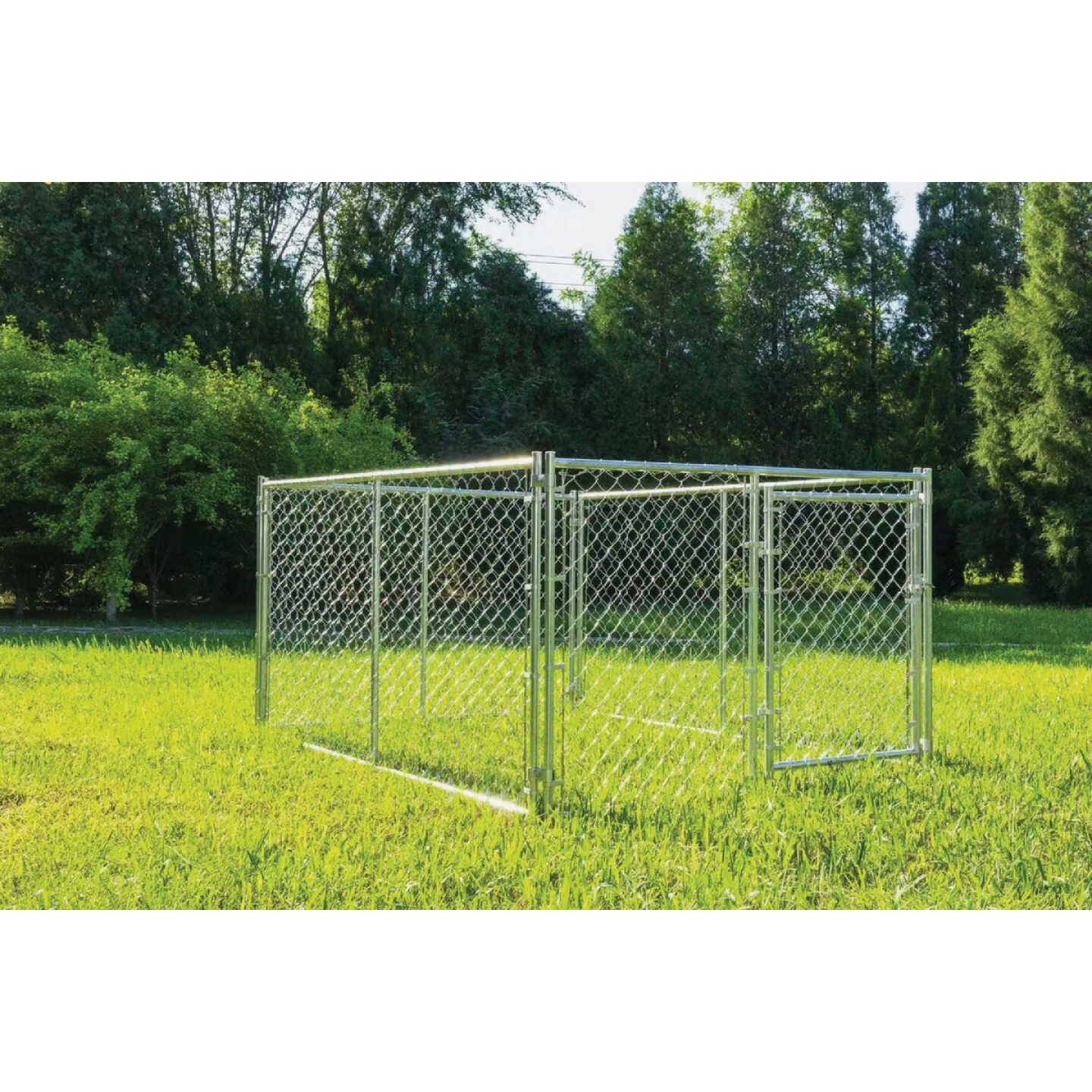 KennelMaster 6 Ft. W. x 4 Ft. H. x 8 Ft. L. Outdoor Galvanized Chain Link Kennel Image 3