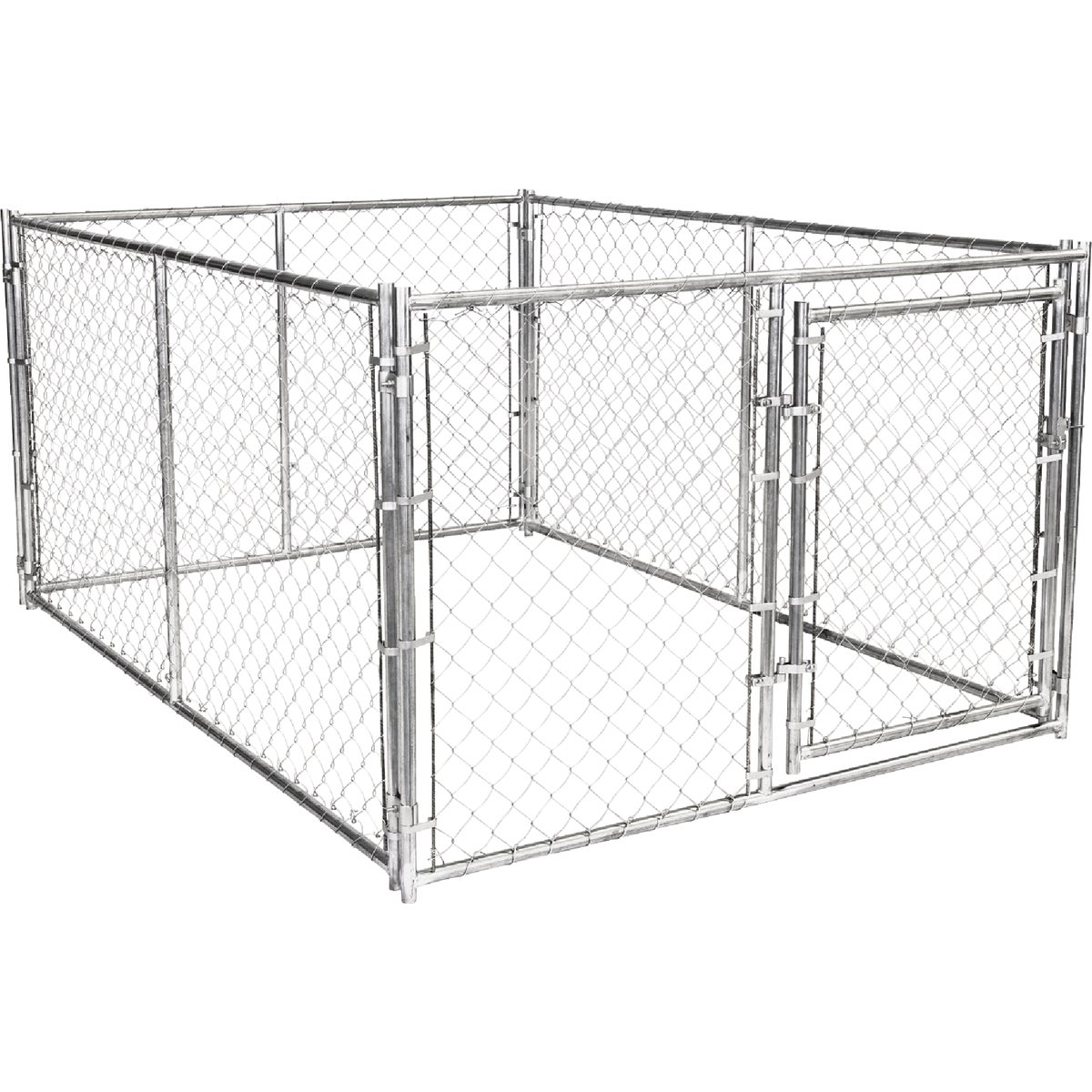 KennelMaster 6 Ft. W. x 4 Ft. H. x 8 Ft. L. Outdoor Galvanized Chain Link Kennel
