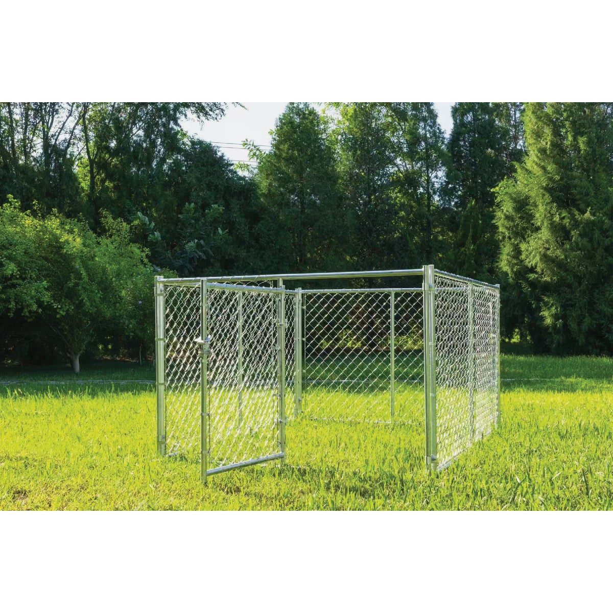 KennelMaster 6 Ft. W. x 4 Ft. H. x 8 Ft. L. Outdoor Galvanized Chain Link Kennel Image 2