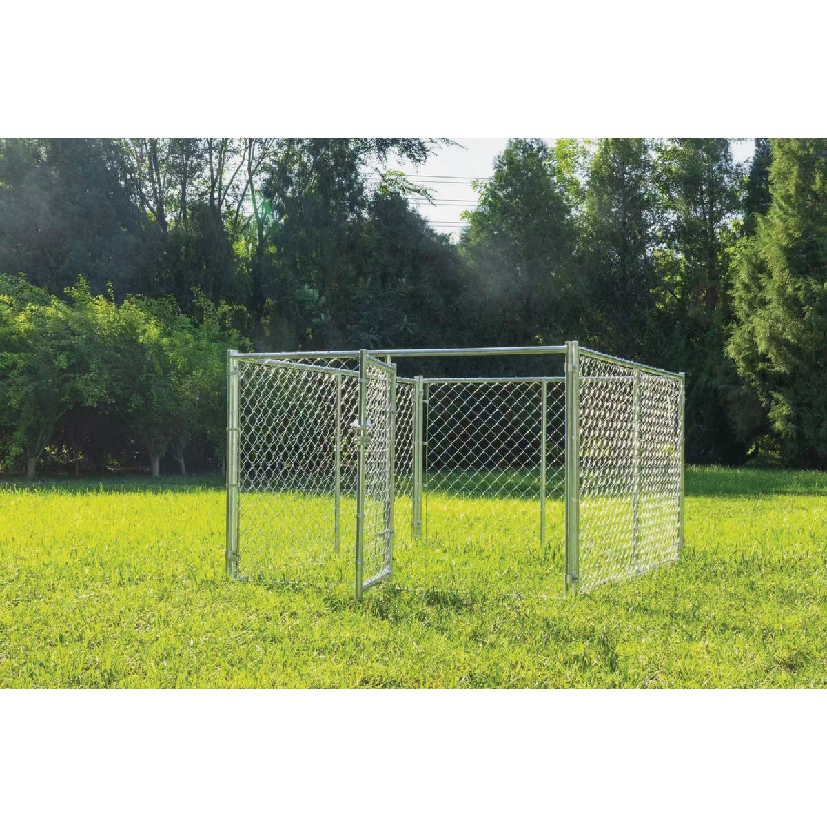 KennelMaster 6 Ft. W. x 4 Ft. H. x 8 Ft. L. Outdoor Galvanized Chain Link Kennel Image 4