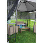 Outdoor Expressions 13 Ft. x 13 Ft. Gray & Matte Black Steel Gazebo Image 10