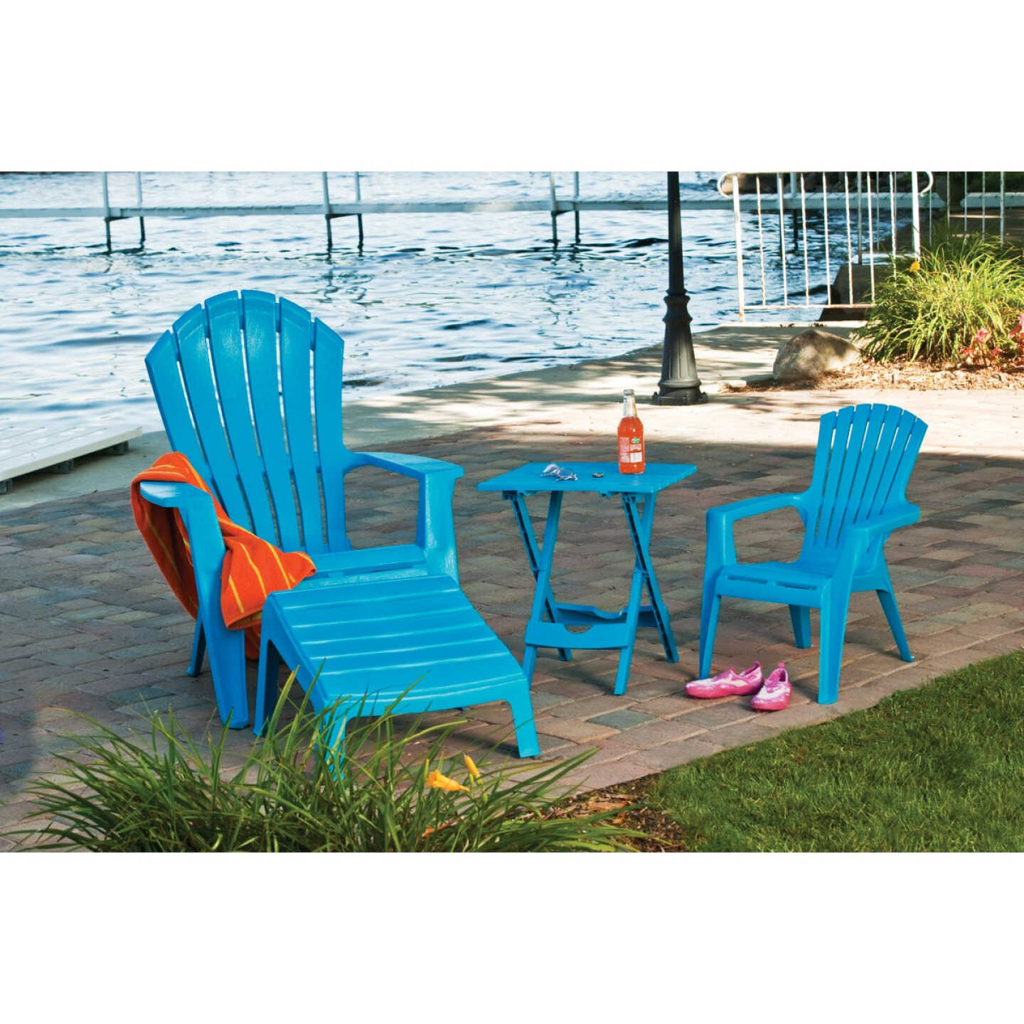 Adams RealComfort Pool Blue Resin Adirondack Chair Image 4