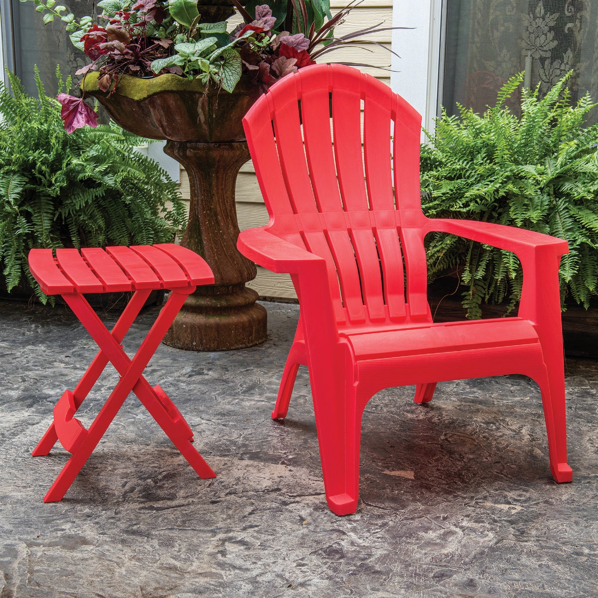 Adams RealComfort Cherry Red Resin Adirondack Chair Image 2