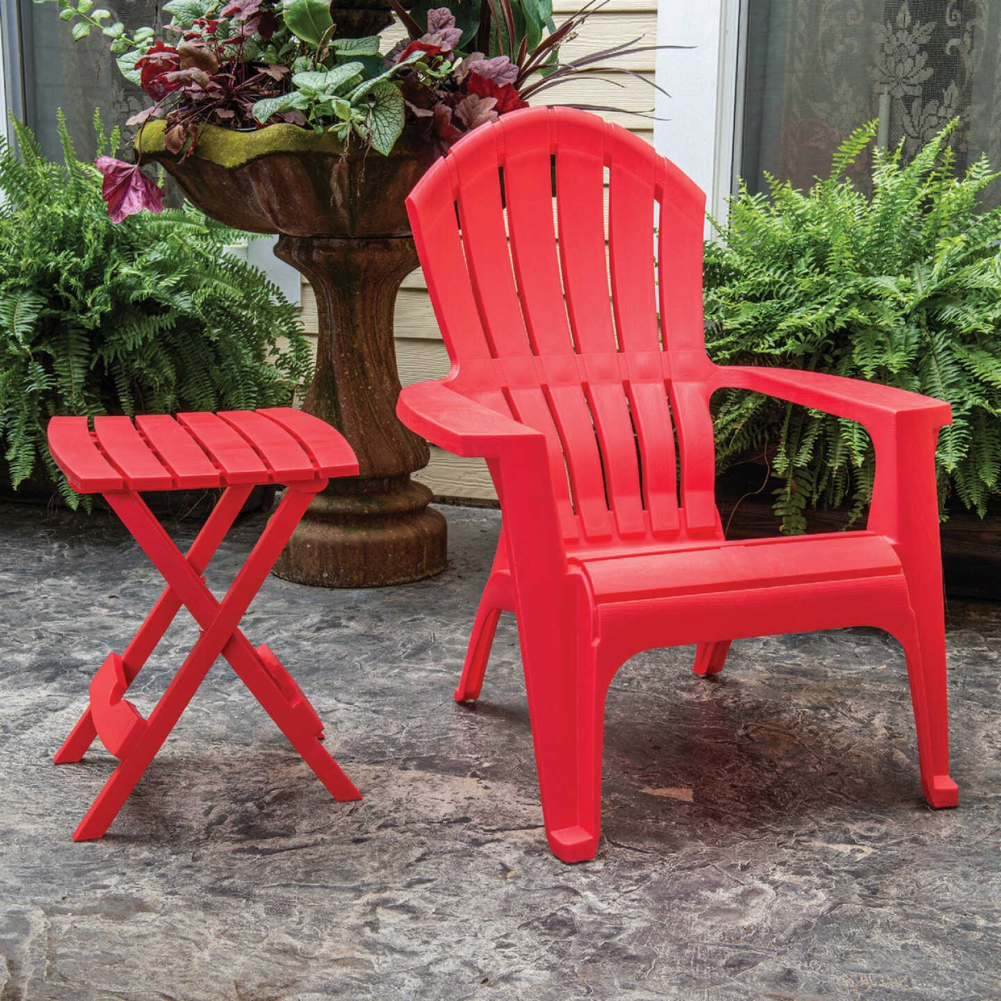 Adams RealComfort Cherry Red Resin Adirondack Chair Image 2