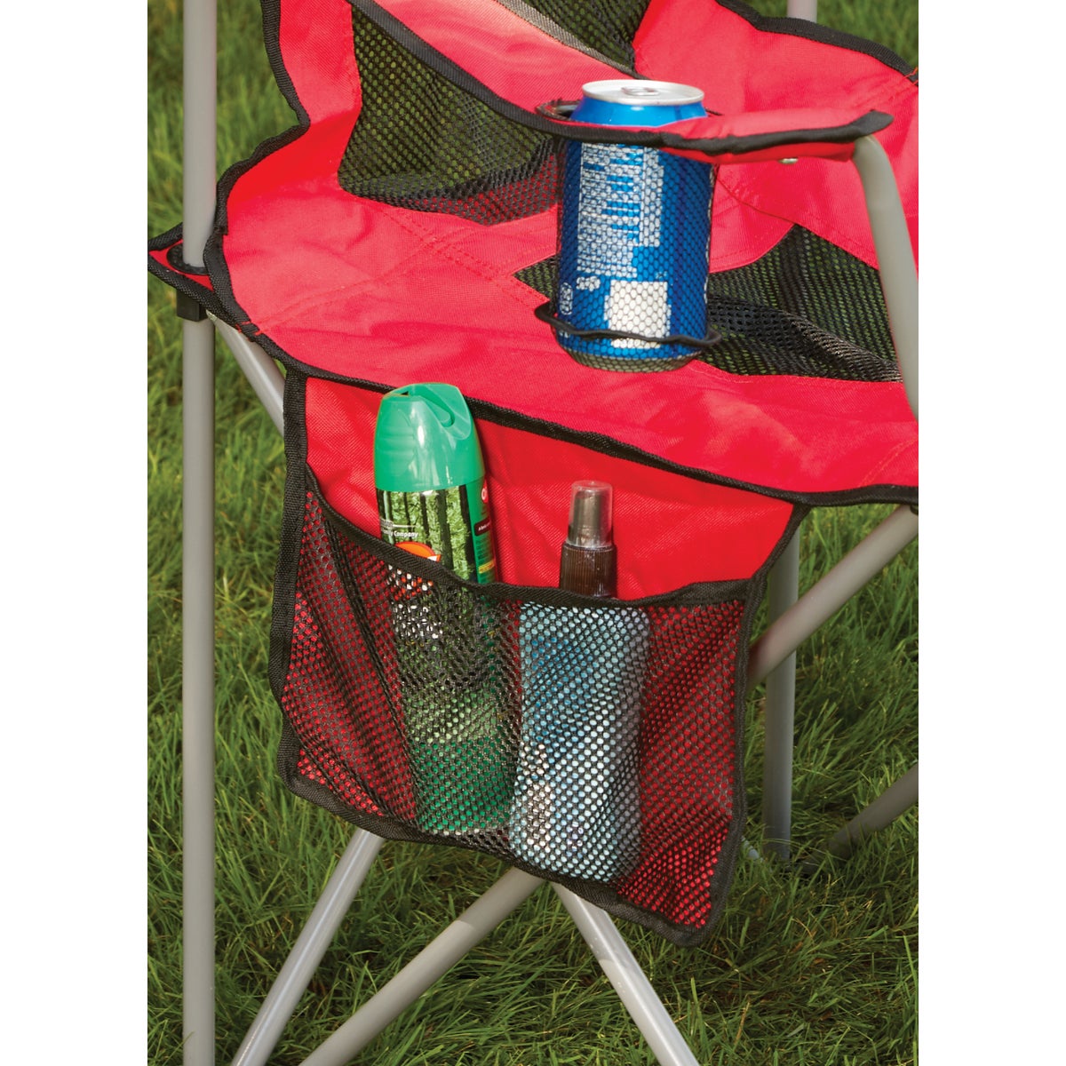 Outdoor Expressions Red Polyester Mesh Folding Chair Image 2