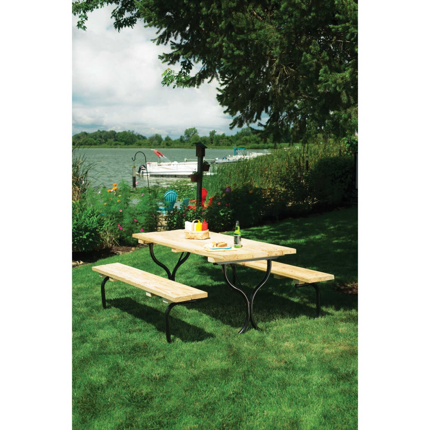 Jack Post Black Steel Picnic Table Frame Kit Image 2