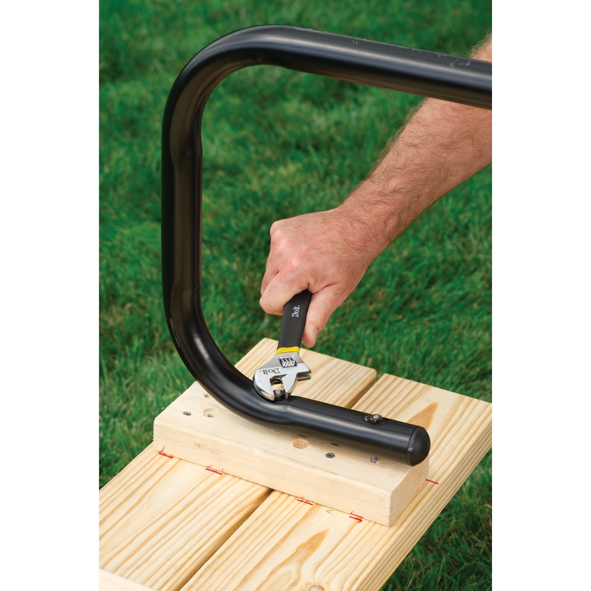 Jack Post Black Steel Picnic Table Frame Kit Image 3