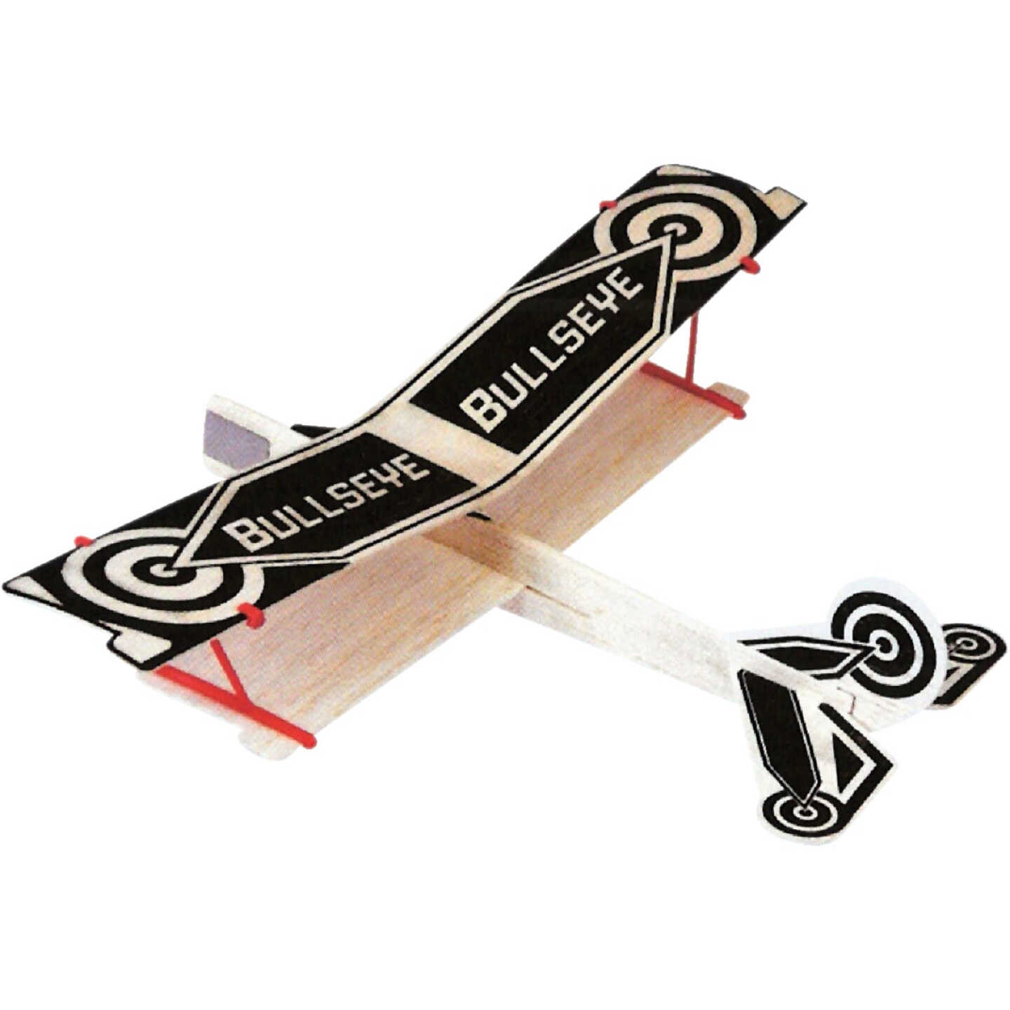Paul K Guillow Bullseye Biplane 12 In. Balsa Wood Glider Plane Image 1