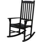 Northbeam Black Acacia Wood Traditional Porch Rocker Chair Image 1