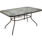 Gulf Shores 36 In. W. x 56 In. L. Rectangular Brown Steel Textured Glass Table Image 4