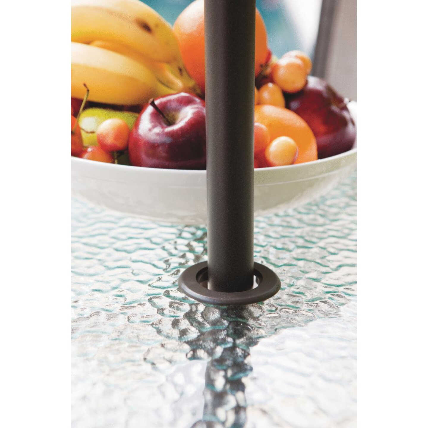 Gulf Shores 36 In. W. x 56 In. L. Rectangular Brown Steel Textured Glass Table Image 2