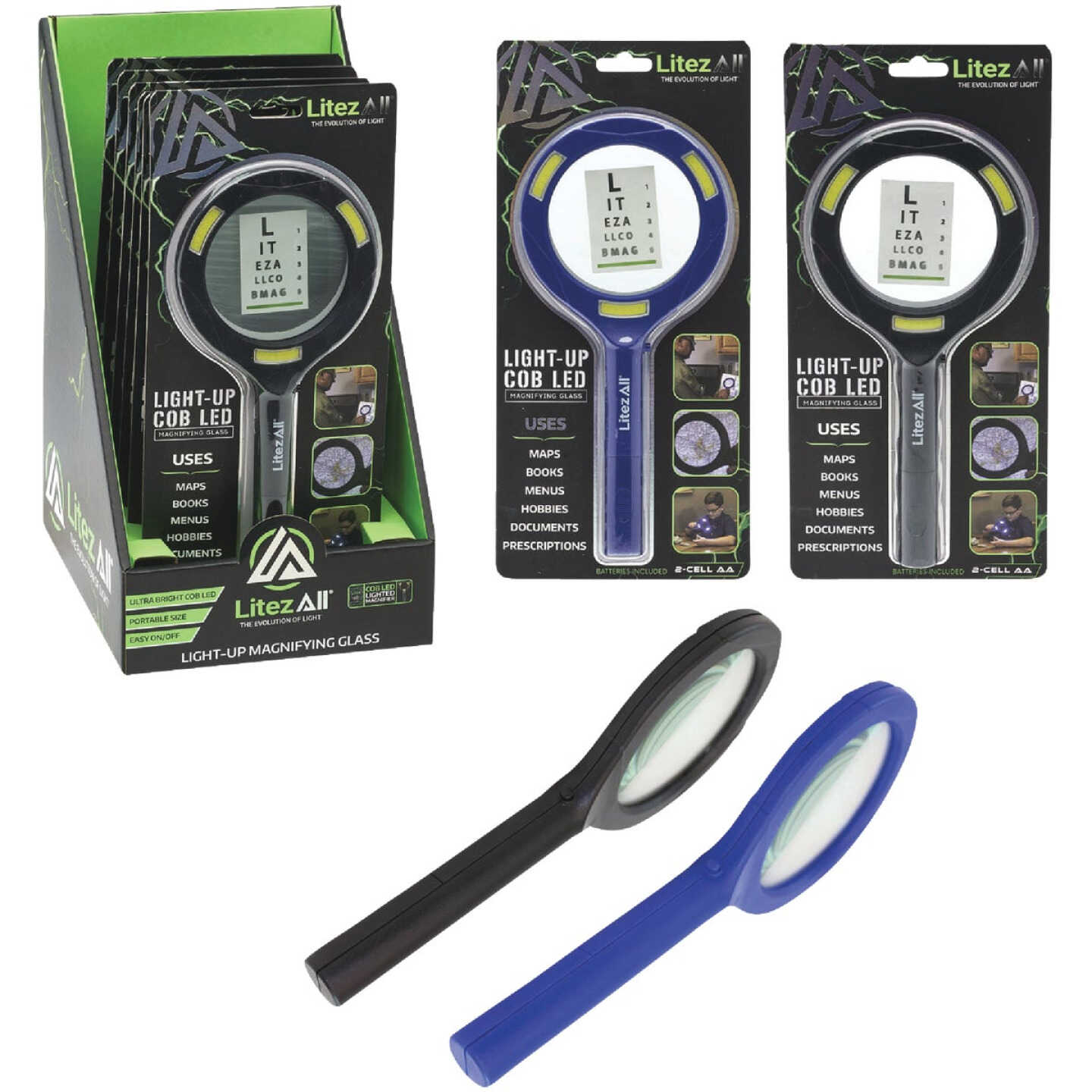 LitezAll COB LED Lighted Handheld Magnifying Glass Image 1