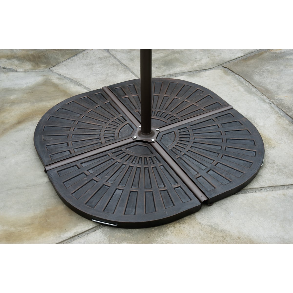Outdoor Expressions 19 In. Offset Bronze Resin Umbrella Base Image 3