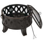 Outdoor Expressions 26 In. Antique Bronze Deep Bowl Steel Firepit Image 4
