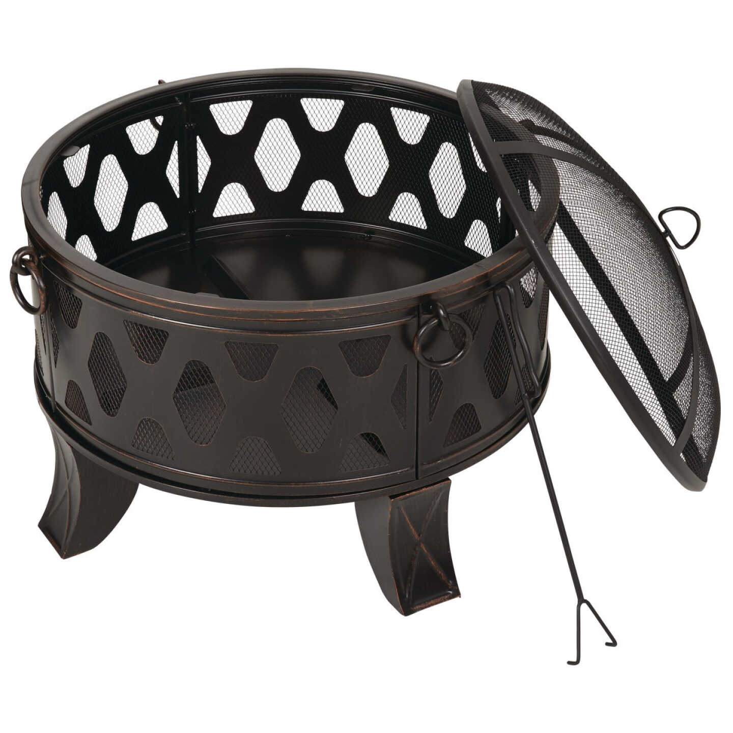 Outdoor Expressions 26 In. Antique Bronze Deep Bowl Steel Firepit Image 4