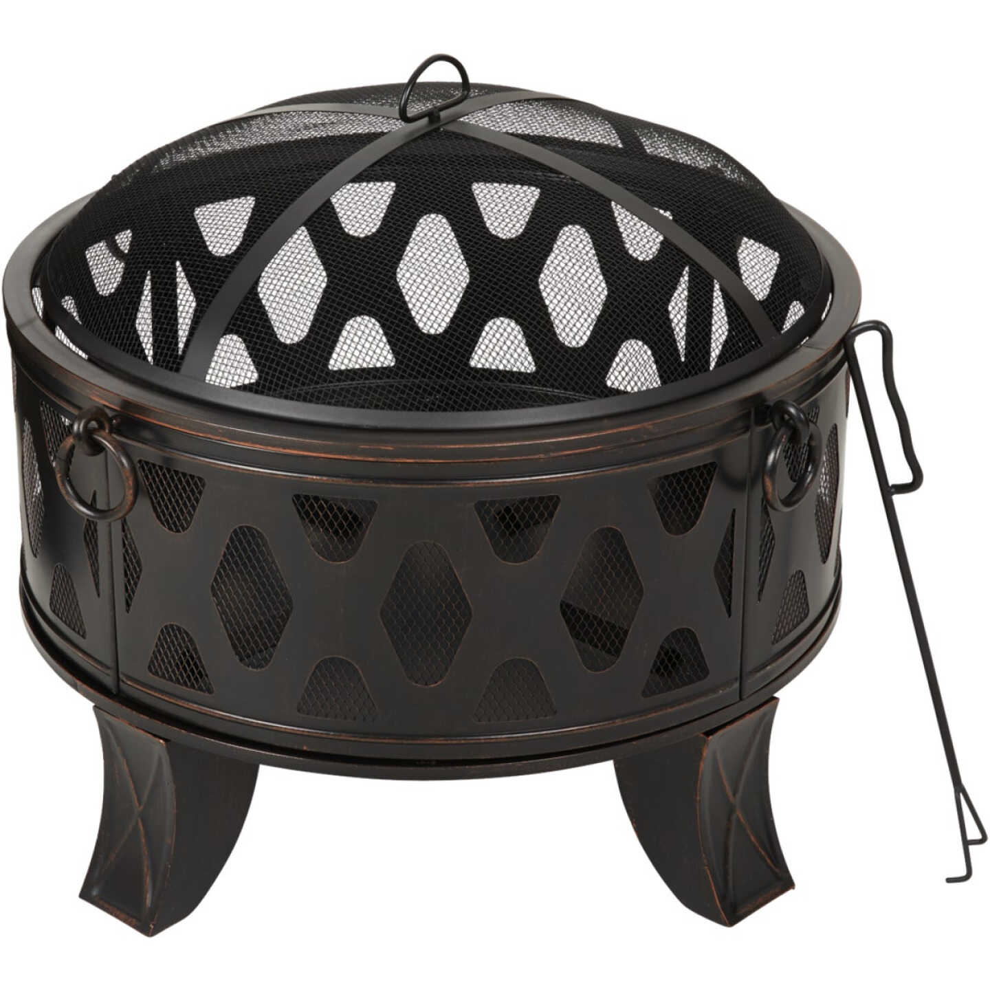 Outdoor Expressions 26 In. Antique Bronze Deep Bowl Steel Firepit Image 1