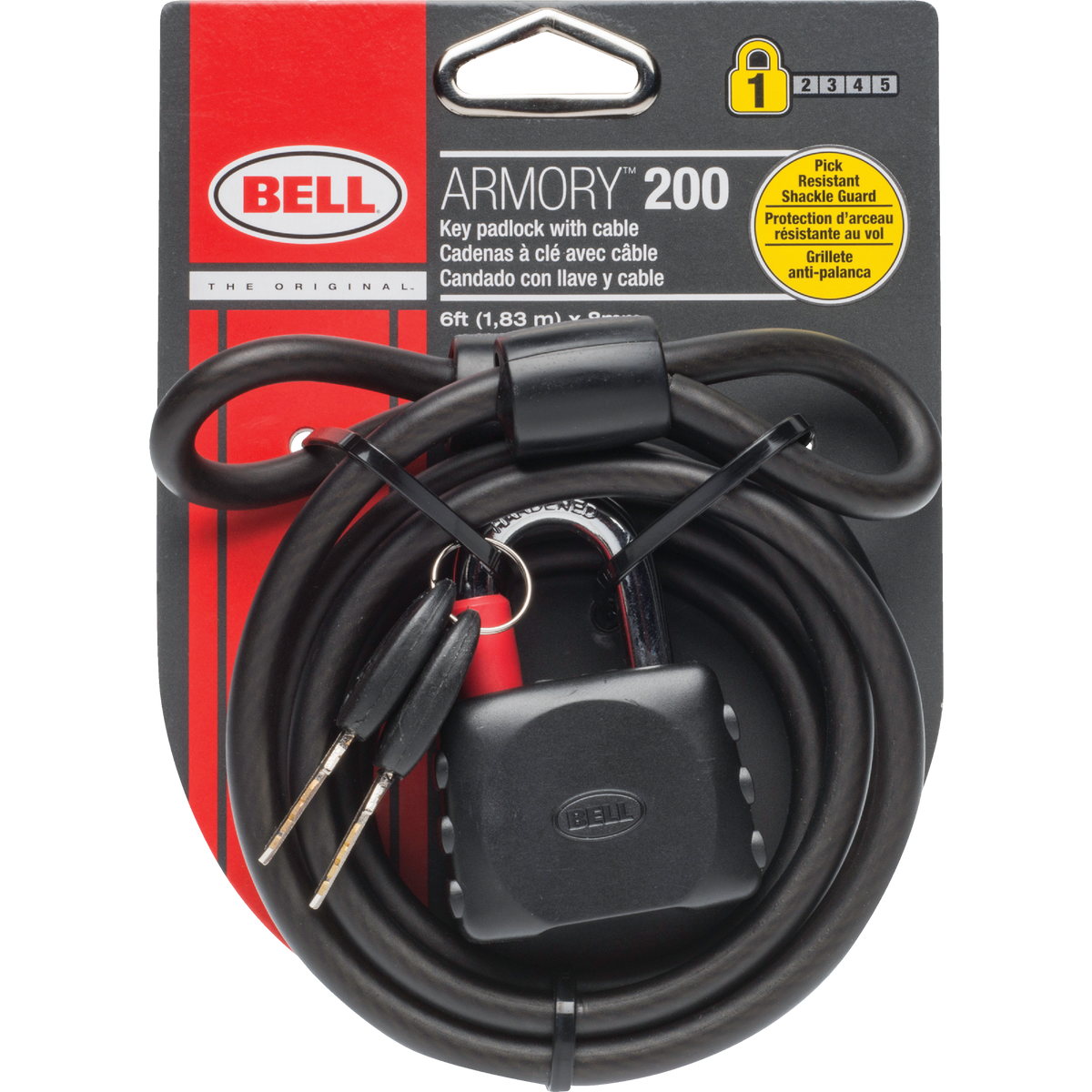 Bell Sports 6 Ft. x 8mm Armory Coiling Cable Bicycle Lock