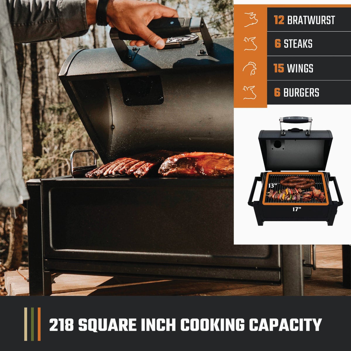 Oklahoma Joe's Rambler Black 218 Sq. In. Charcoal Tabletop Portable Grill Image 5