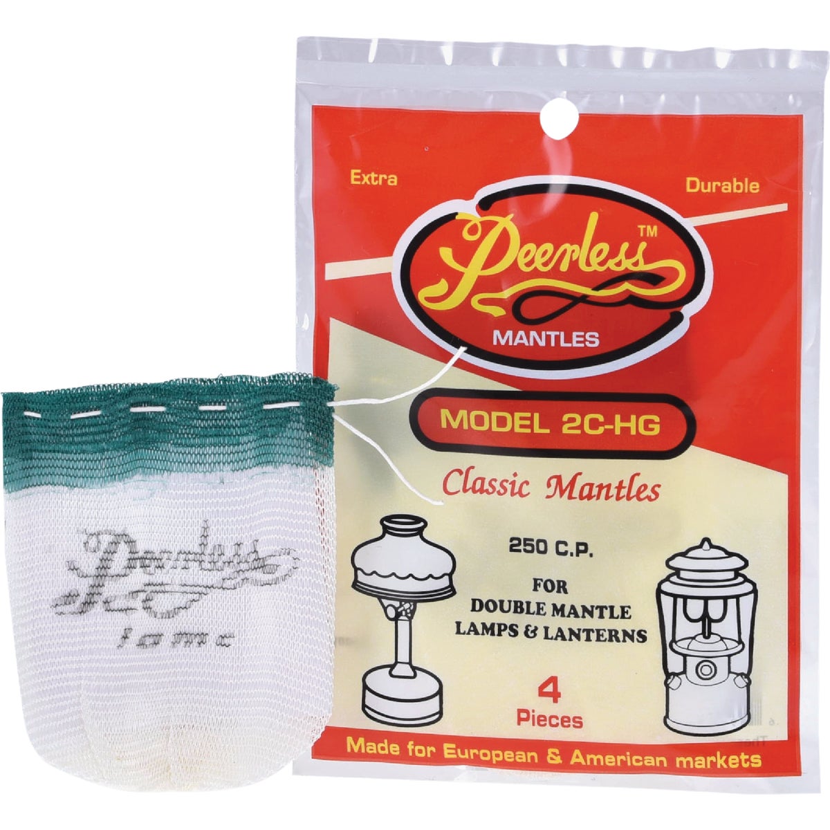 Peerless #21 Style Standard Tie Lantern Mantle (4-Pack) Image 2