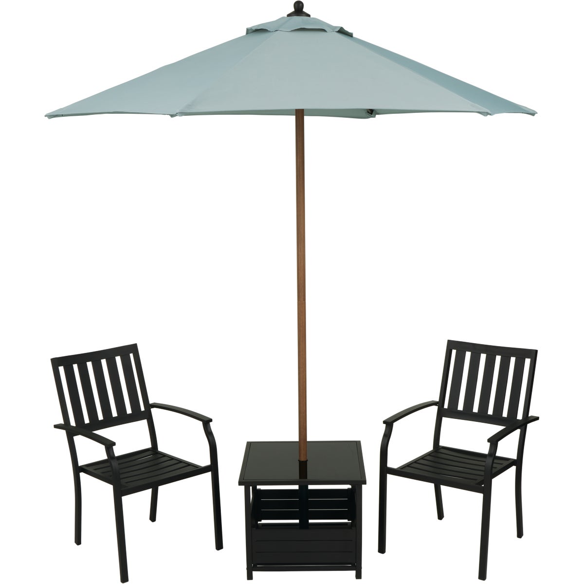 Outdoor Expressions 3-Piece Chat Set with Umbrella & PFAS-Free Fabric