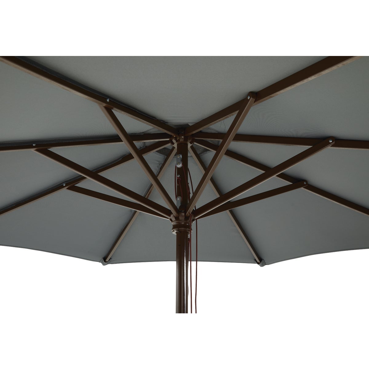 Outdoor Expressions 9 Ft. Pulley Gray Market Patio Umbrella with Chrome Plated Hardware Image 6