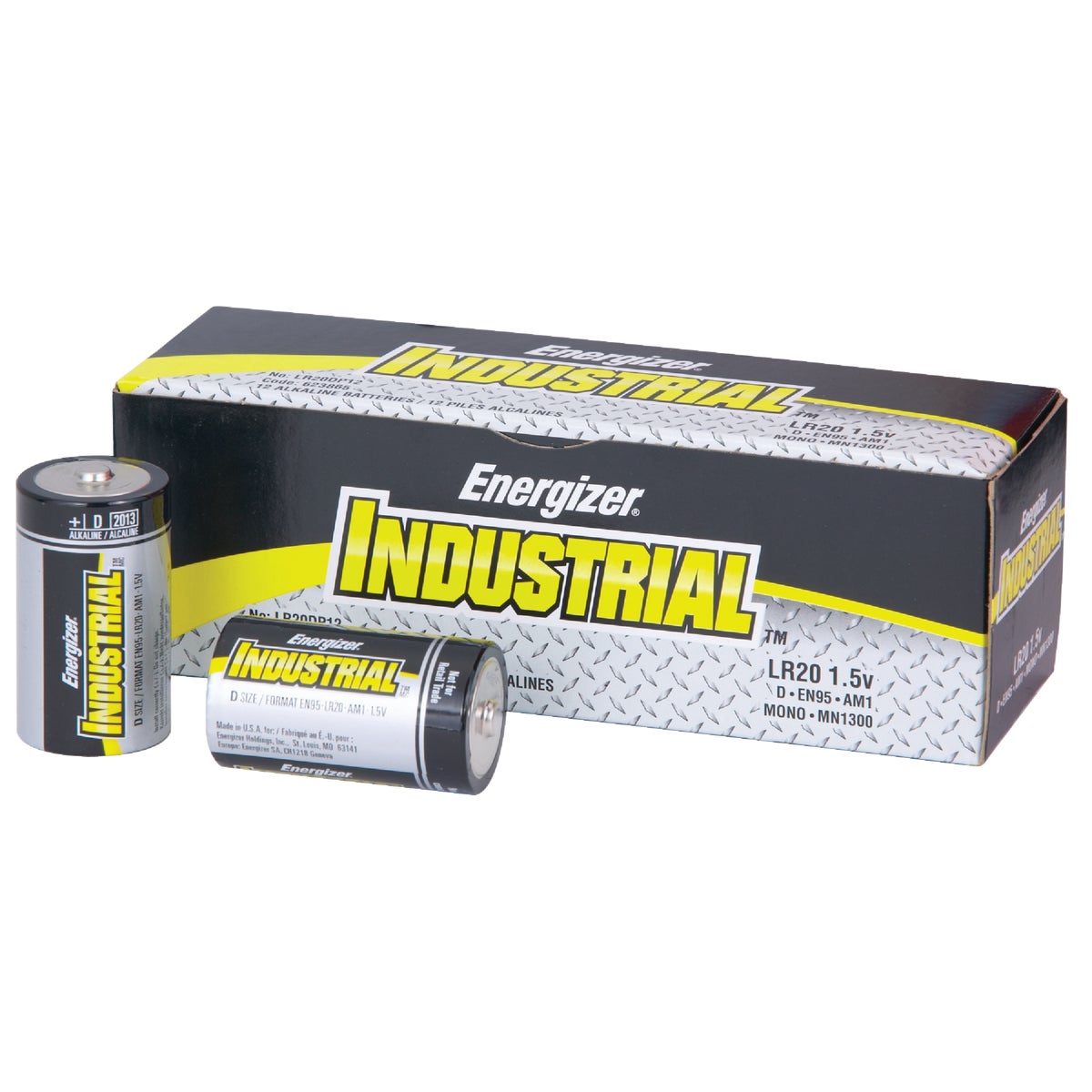 Energizer Industrial D Alkaline Battery (12-Pack) Image 1