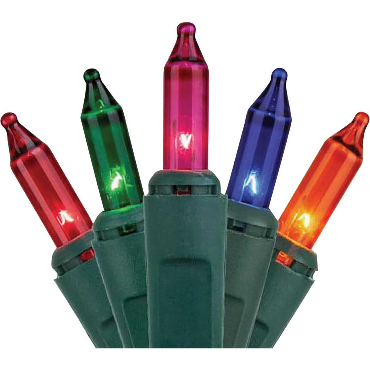 Home Impressions Multi 100-Bulb Mini Incandescent String Light Set with Green Wire Image 1