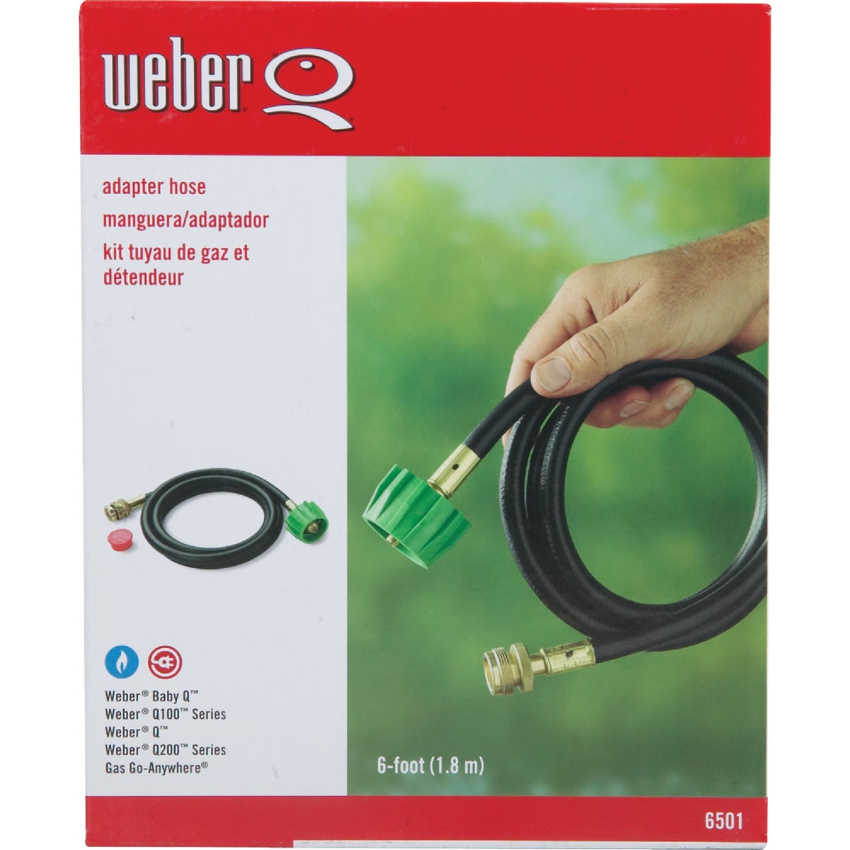 Weber Q Grill 6 Ft. QCC1 Rubber LP Hose with Adapter Image 2