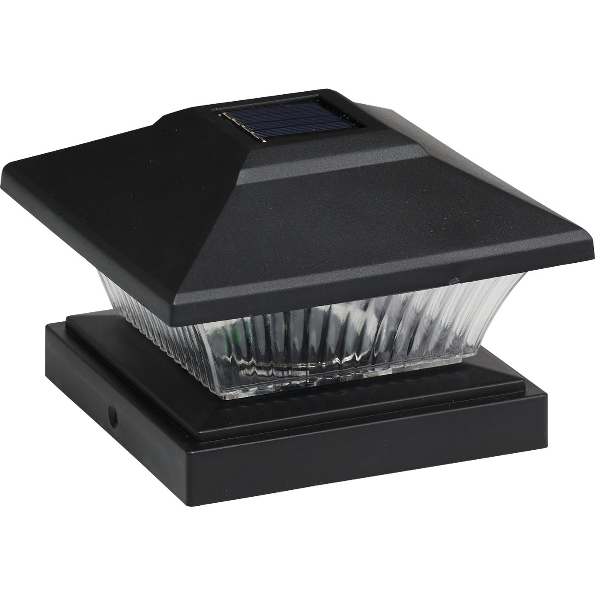Black Solar LED Light Post Cap