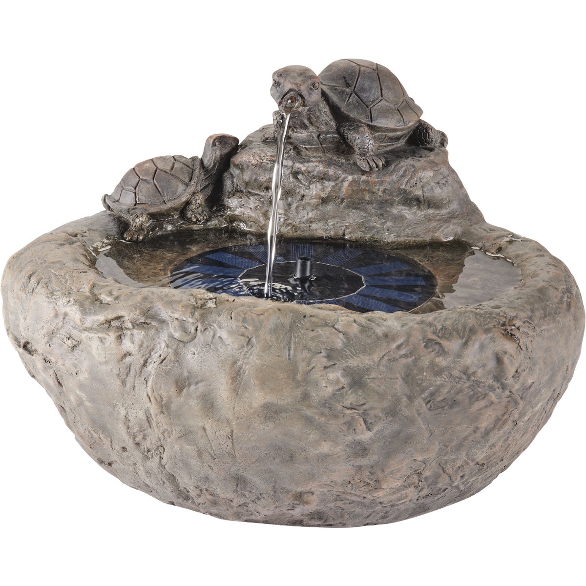 Lumineo 14.6 In. W. x 9.8 In. H. x 11.8 In. L. Polyresin Solar Turtle Fountain