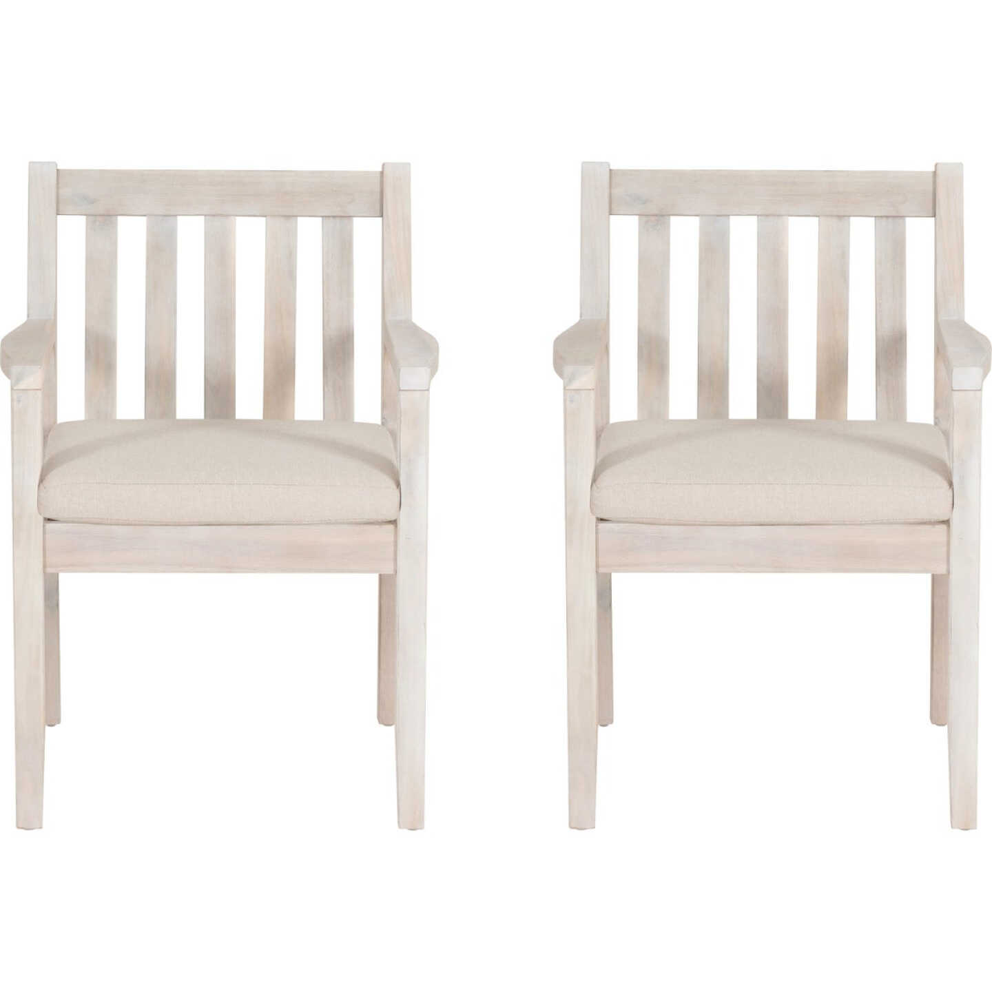 Linon Svana Natural Acacia Wood Dining Arm Chair Set (2-Piece) Image 6