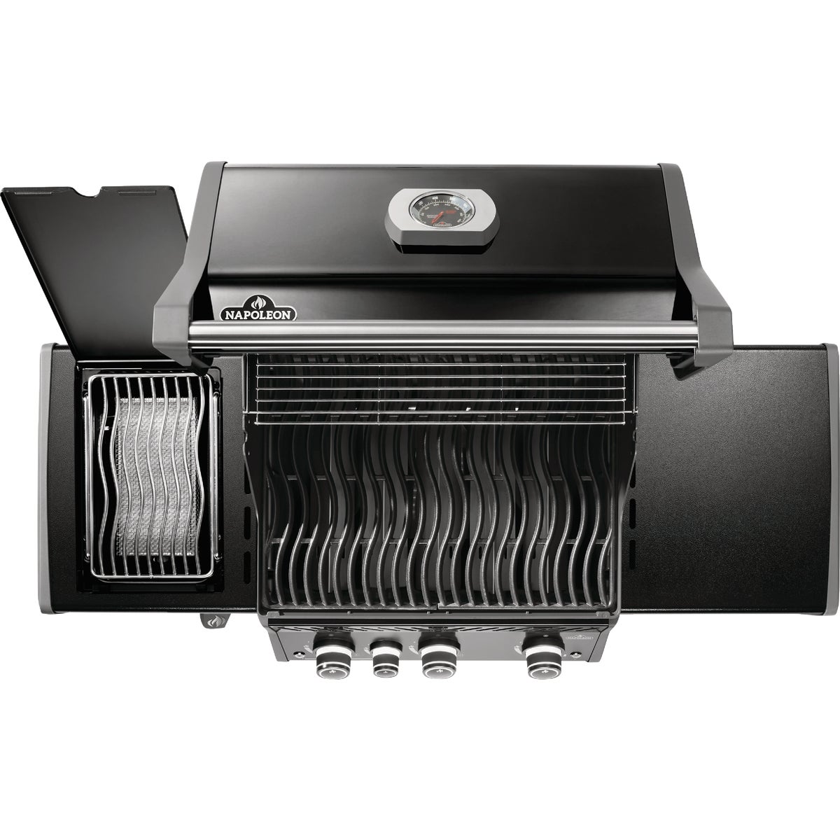 Napoleon Rogue Pro 425 3-Burner Natural Gas Grill with Infrared Side Burner, Black Image 3