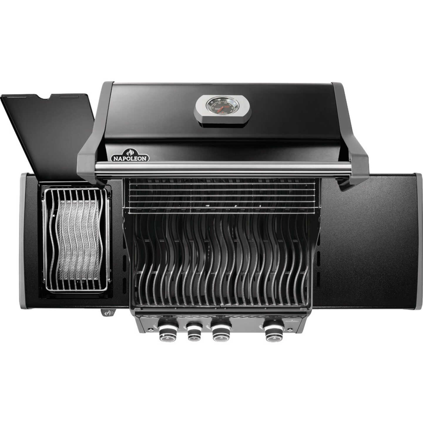 Napoleon Rogue Pro 425 3-Burner Natural Gas Grill with Infrared Side Burner, Black Image 3