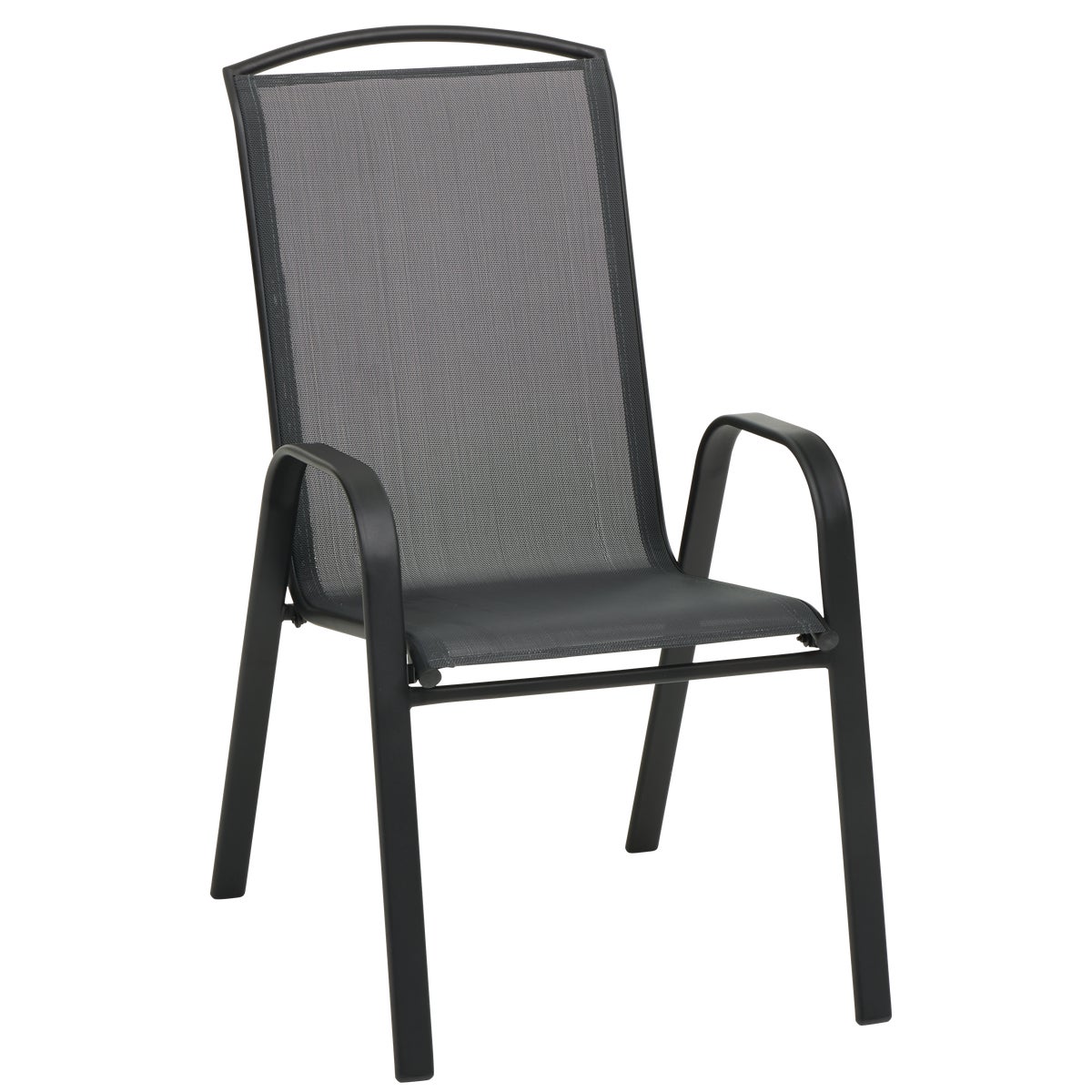 Windsor Collection Black Steel Sling Stacking Chair