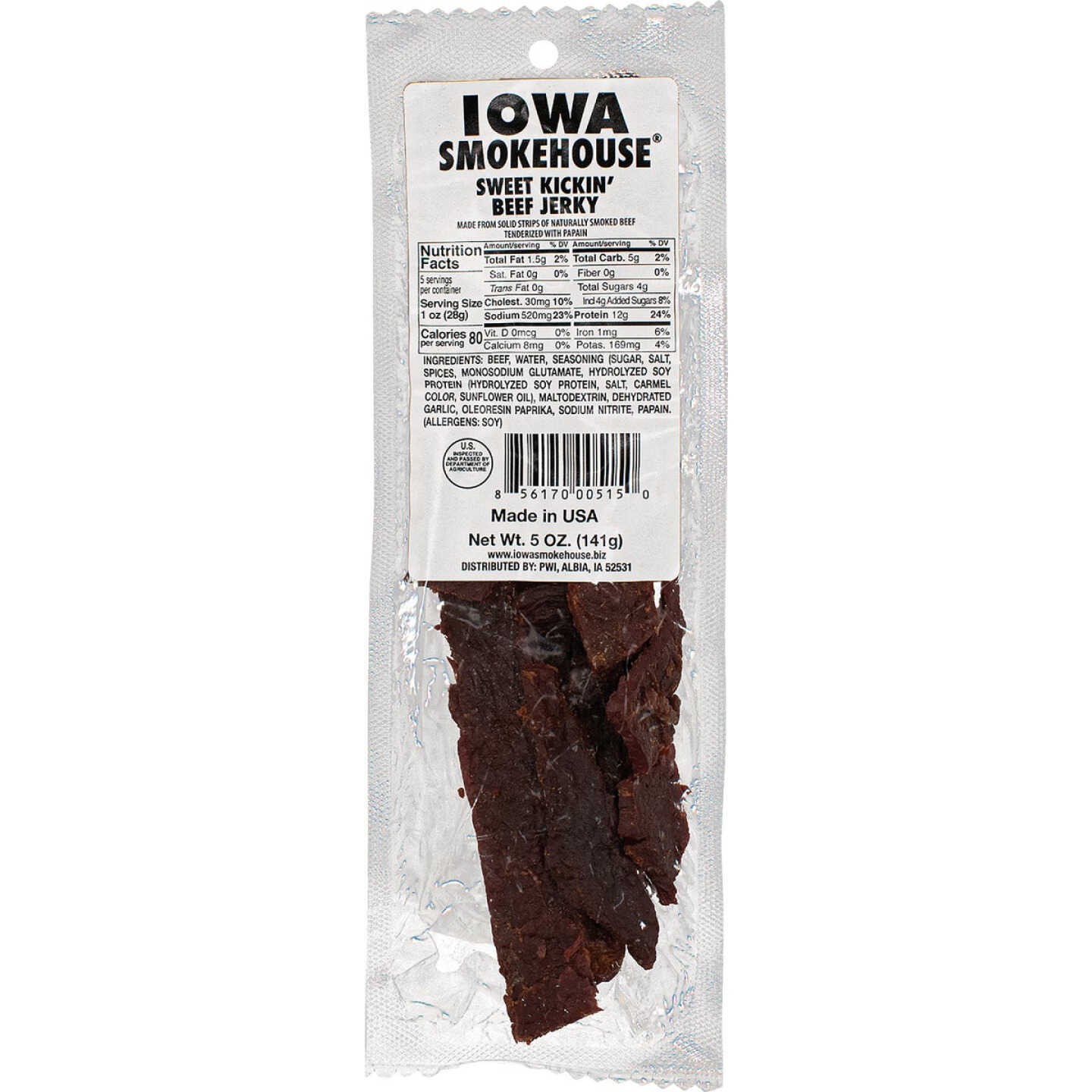 Iowa Smokehouse 5 Oz. Sweet Kickin' Beef Jerky Image 1