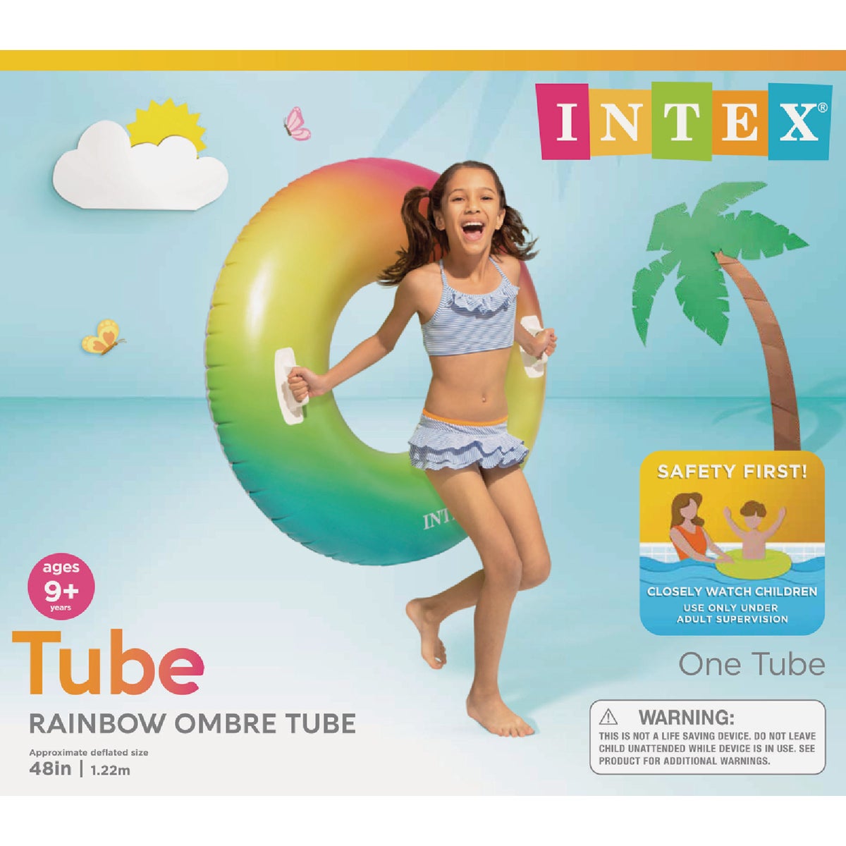 Intex 48 In. Rainbow Ombre Pool Tube Float Image 3