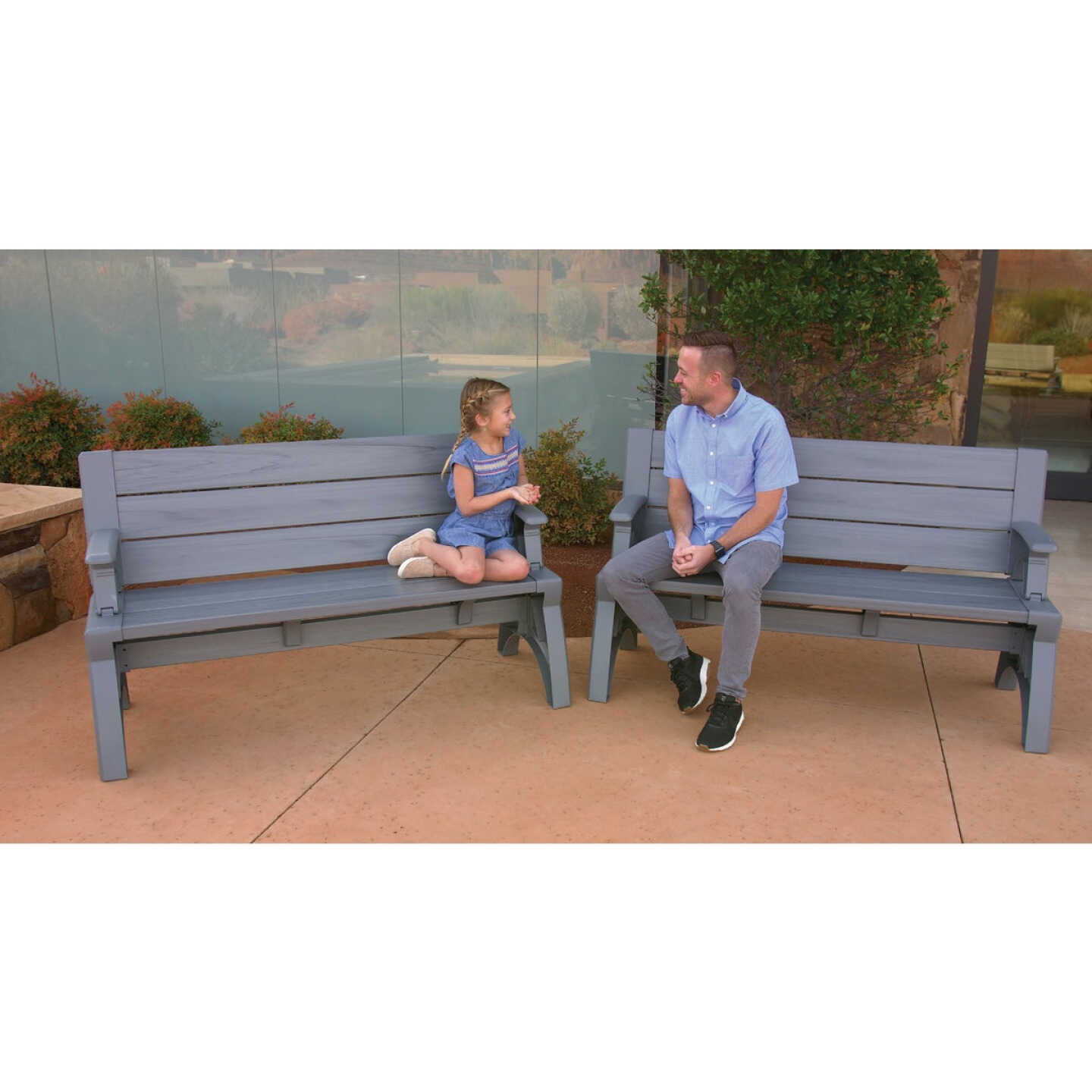 Convert A Bench 58 In. L Gen 2 XL Platinum Gray Foldable Bench Image 2
