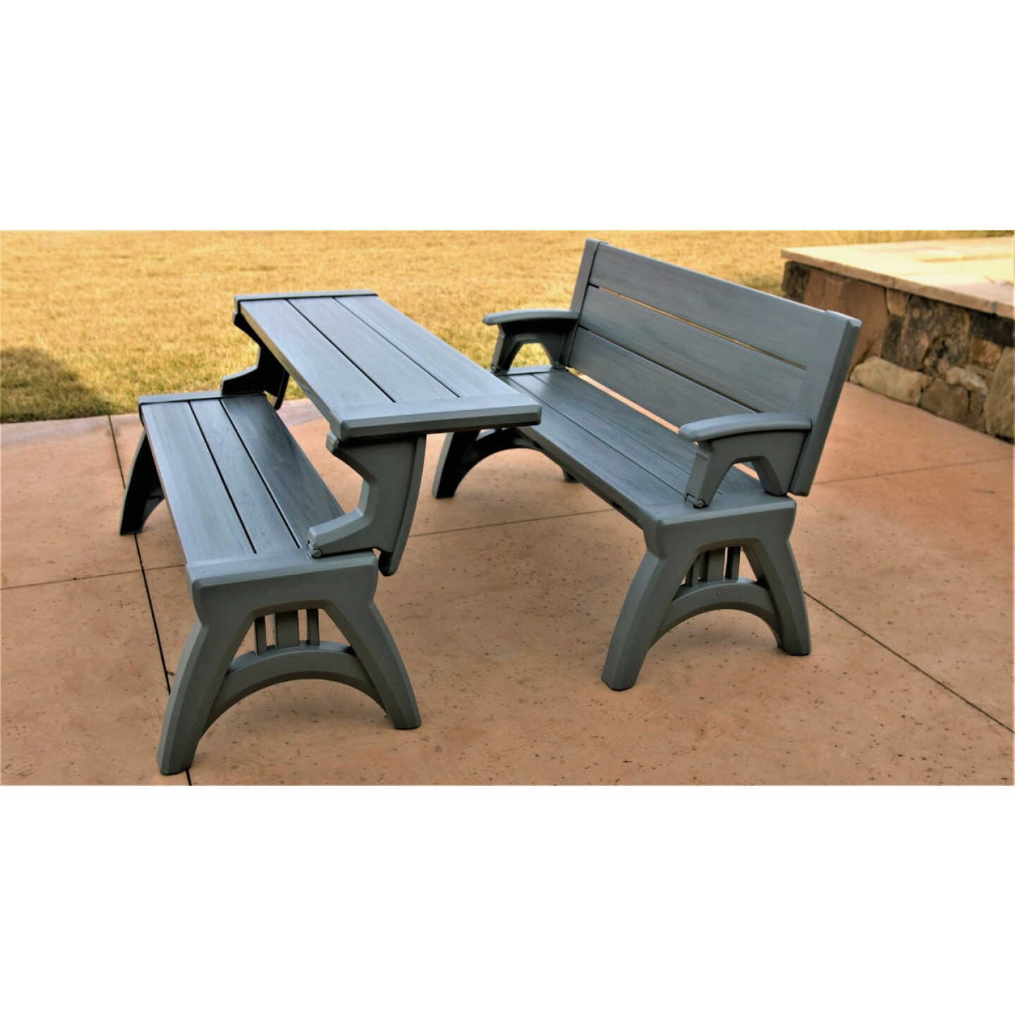 Convert A Bench 58 In. L Gen 2 XL Platinum Gray Foldable Bench Image 4