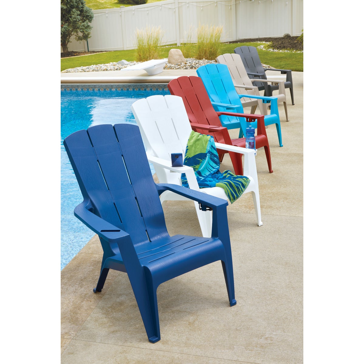Gracious Living Flat Gray Deluxe Contour Adirondack Chair Image 3