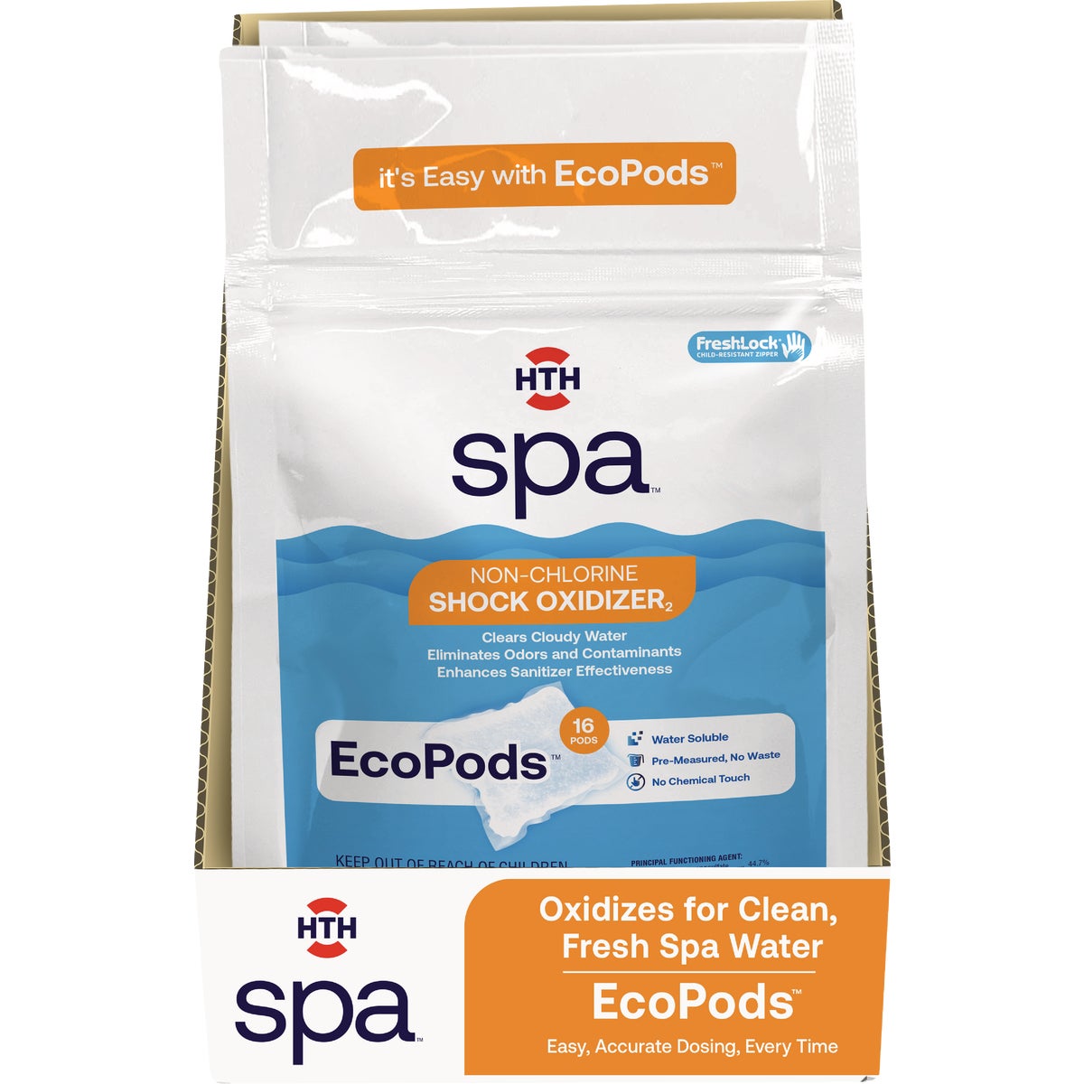 HTH Spa Non Chlorine Shock Oxidizer EcoPods (4-Pack)
